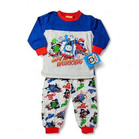 Thomas & Friends Pajama Set Boys 2T Gray Blue Cotton Long Sleeve 2-Piece NWT - Picture 3 of 8